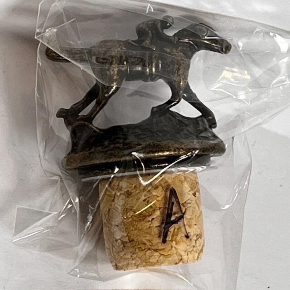 Blanton's Bourbon Whiskey Cork Bottle Stopper Race Horse Jockey Letter 'A'